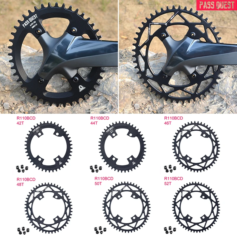 

Bicycle Oval Chainring 110BCD 4-Claw Crank Narrow Wide MTB Mountain Road Bike Crankset Plate Tooth 42T/44T/46T/48T/50T/52T