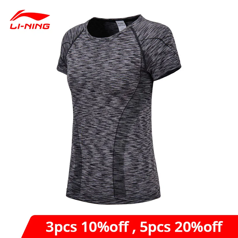 Женская футболка для бега Li Ning облегающие спортивные топы из 72.5% полиэстера 21%