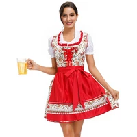 m xl women flower pattern oktoberfest dirndl dress costume beer festival dress suit female clothes