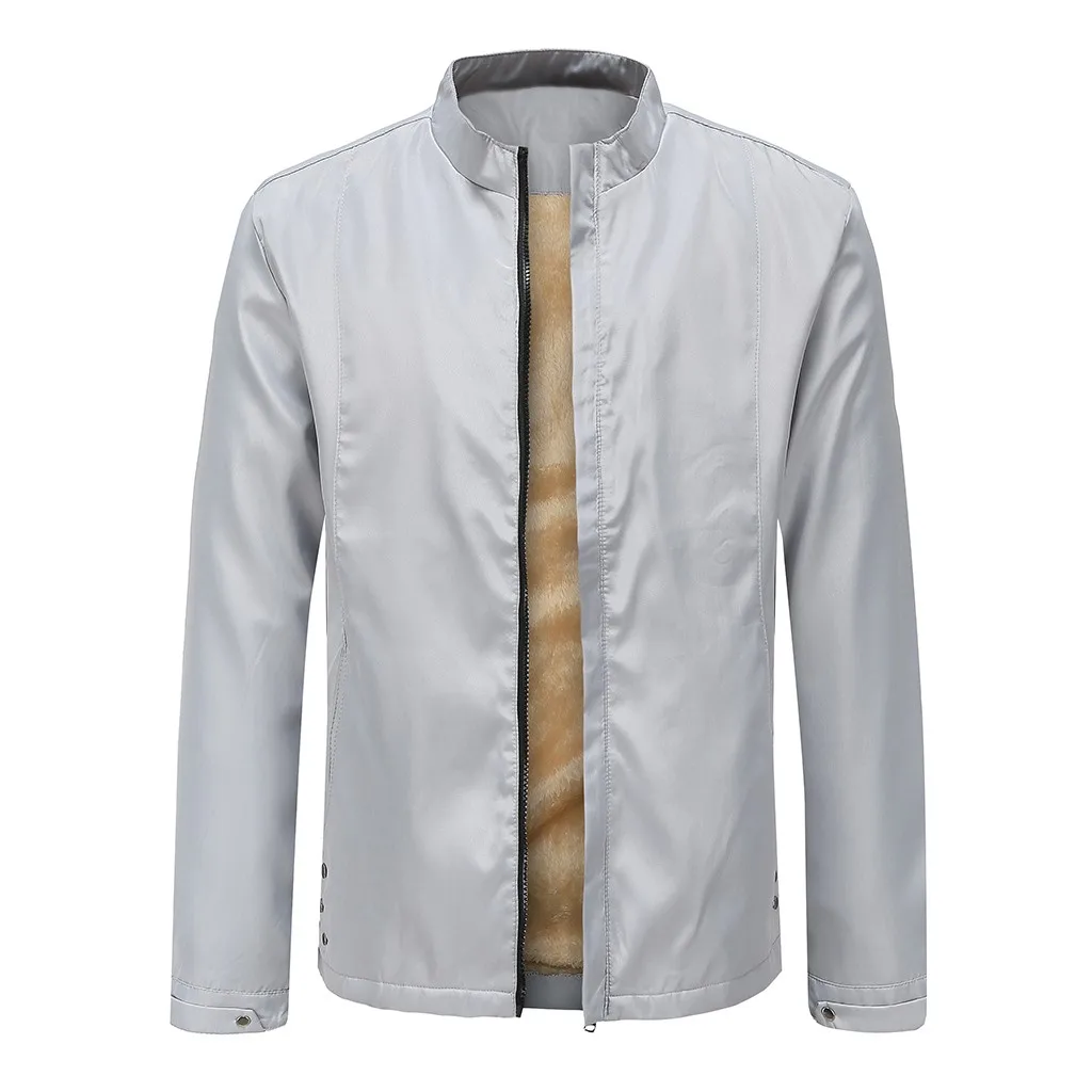 Куртка-бомбер на молнии Мужская Весенняя Осенняя зимняя повседневная однотонная