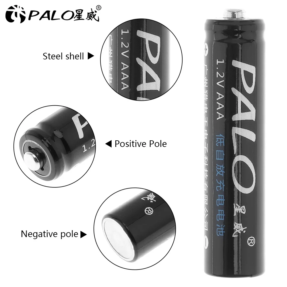 Никель металлогидридные аккумуляторы PALO 16 шт./лот 1 2 В 3 А 1100 мАч|aaa 1.2 v|aaa 1.2aaa 1.2v |