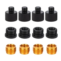 12 pieces mic thread adapter set mic stand adapter 58 female to 38 male and 38 female to 58 male screw adapter