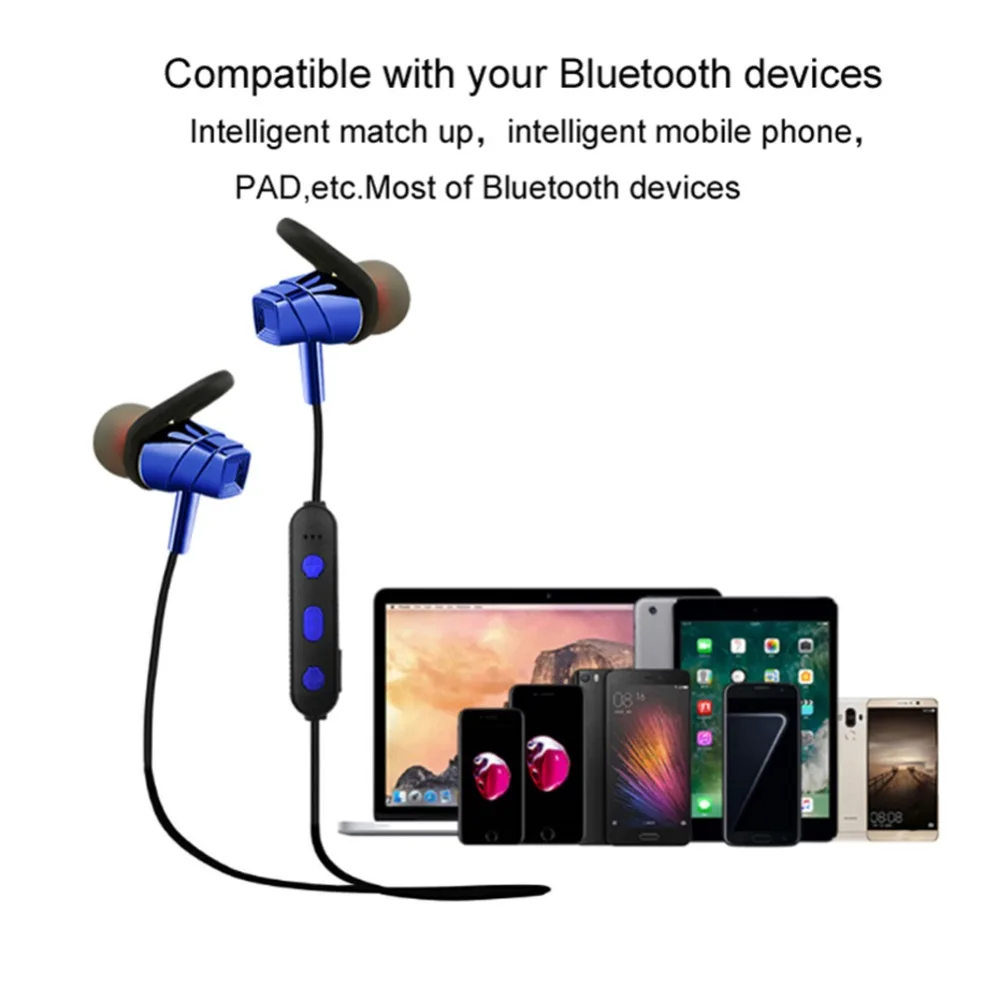 Спортивные Bluetooth наушники для iPhone X Xs MAX XR 8 plus стерео бас гарнитура с микрофоном