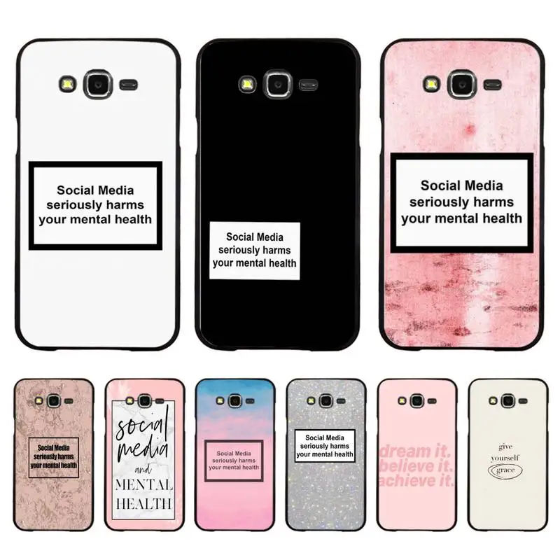 

Social Media seriously harms your mental health Phone Case For Samsung Galaxy J4plus J6 J5 J72016 J7prime for J7Core J6plus