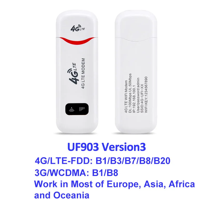 TIANJIE 4G WiFi lte-модем USB беспроводная точка доступа sim-ключ для Windows Mac OS - Цвет: UF903-3