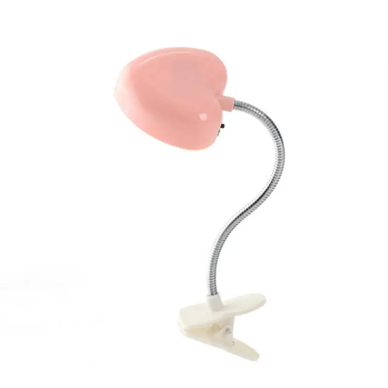 

Flexible LED Light Clip Creative Pink Heart Shape Portable Studying Reading Lamp Protect Eyesight Desk Table Lighting
