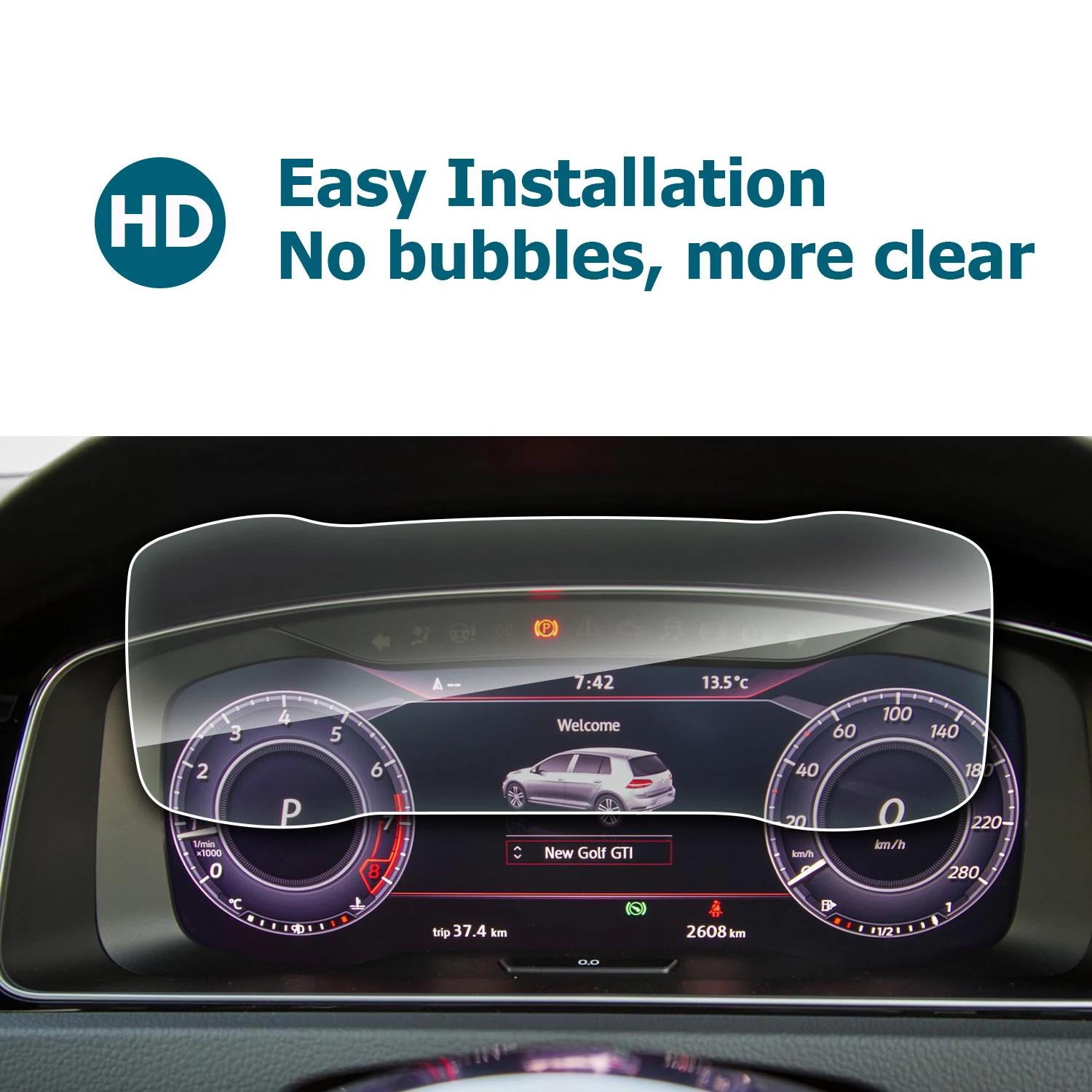 ruiya for golf 7 2018 12 3 inch car lcd instrument screen protector auto interior accessories tempered glass film 28393mm free global shipping