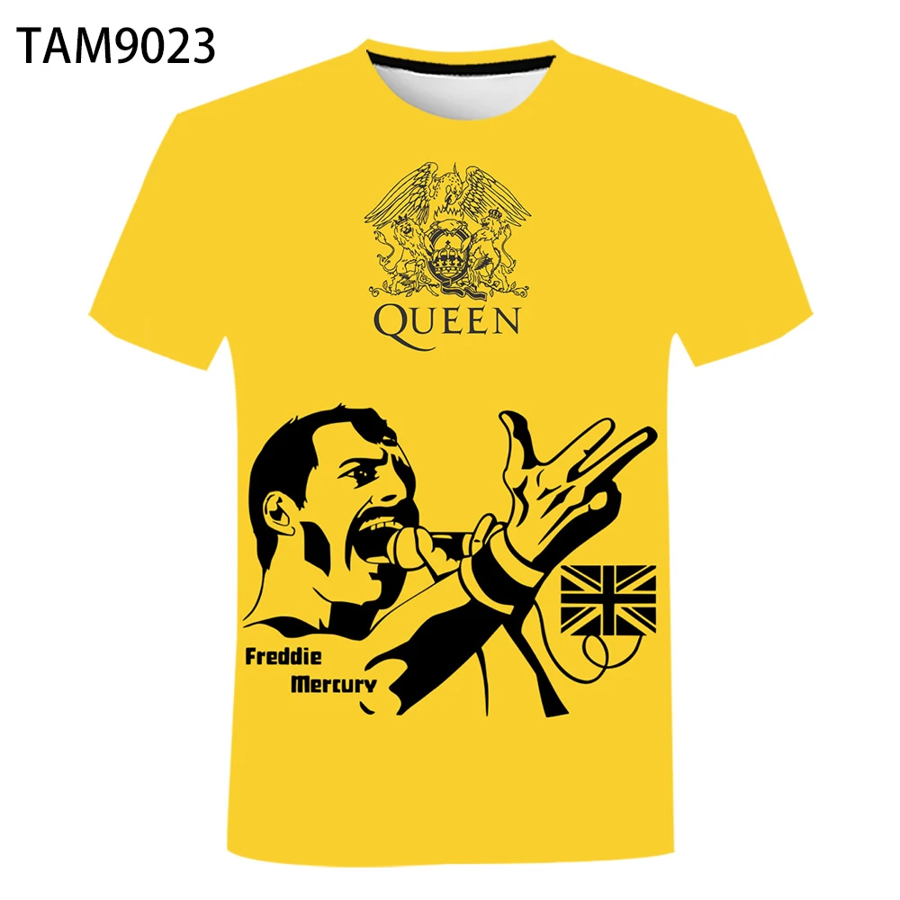 

2021 New Men's and Women's T-shirt 3D Cartoon Freddie Mercury Print Funny Short-sleeved Top