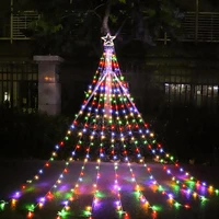 new 317 led waterfall curtain icicle string light wedding party garden christmas tree topper star fairy light string garland