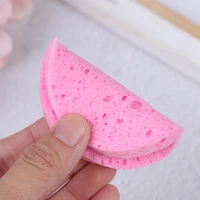 5x soft puff natural wood fiber face wash cleansing sponge beauty makeup pads spons cosmetische puff pads