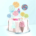 Милый леденец торт Топпер Декор торт на день рождения малыш мальчик девочка 1-й День Рождения Вечеринка Декор Детский Торт Декор кекс Топпер