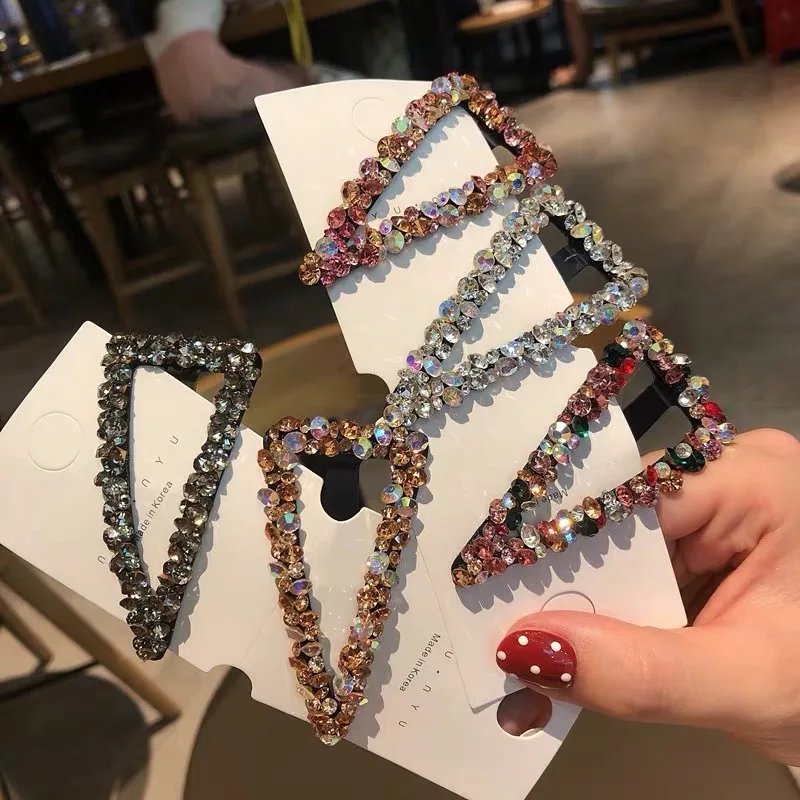 Модная заколка для волос девочек геометрические Красочные заколки с