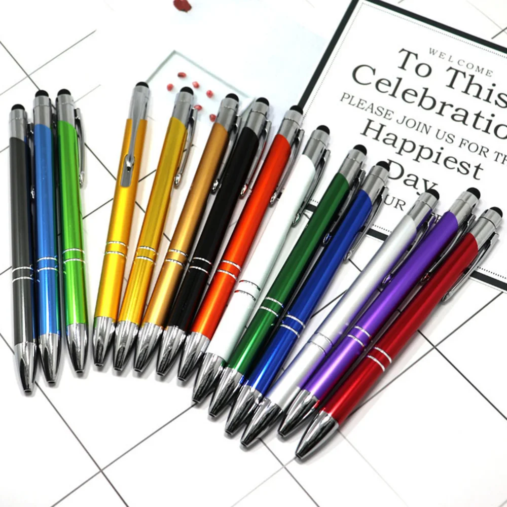 

8pcs Retractable Ballpoint Pens Metal Ball-point Pen Handwriting Stationery for School Business Office Assorted Color