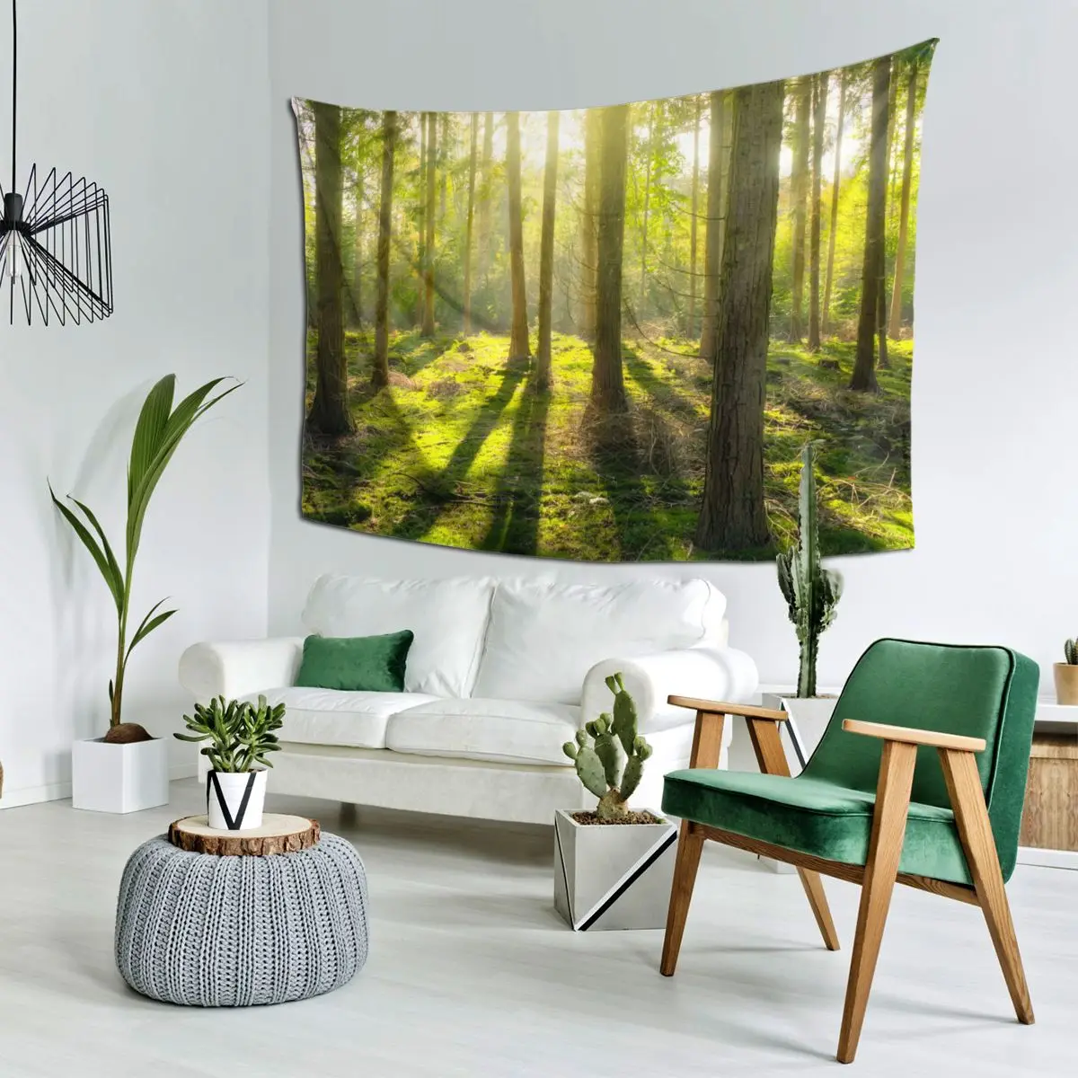 Натуральный ЛЕС красивый Печатный Большой Настенный Гобелен дешевый хиппи