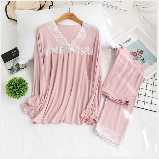 2 шт. Женская Хлопковая пижама с длинным рукавом и шорты | Мать ребенок