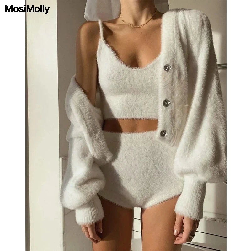 

Осень-зима 2020, вязаный комбинезон MosiMolly, комбинезоны, женские комбинезоны из двух предметов, одежда для отдыха для женщин, комплекты свитеро...