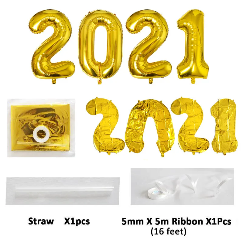 40 дюймов 2021 с новым годом золотые фольгированные шары рождественские украшения