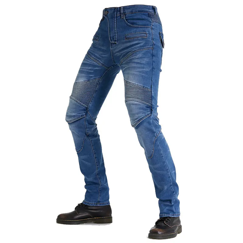 

2021 Men's Fashion Skinny Biker Jeans Brand Motorcycle Denim Pants for Male