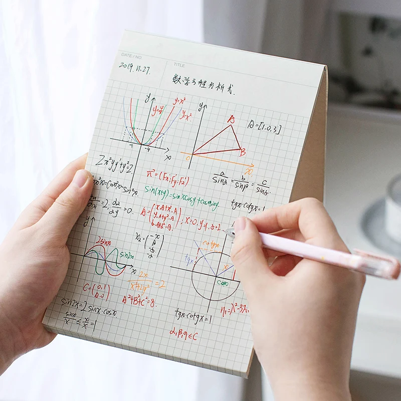 A5 B5 простая стильная крафт бумага утолщенная пустая клетчатая графическая для