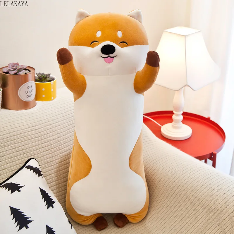 brown Shiba Inu Плюшевые животные кошка свинка Шиба ину креативные длинные мягкие игрушки офис Ланч брейк сон Спящая Подушка Мягкая Подарочная кукла для детей - Цвет: brown Shiba Inu