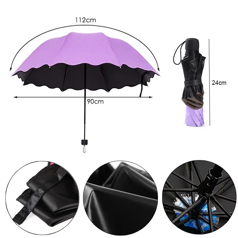 

Magic Flower Dome Ultraviolet-proof Sun Rain Folding Umbrellas Rain Woman Simple Fashion Women Umbrella Windproof Sunscreen Girl