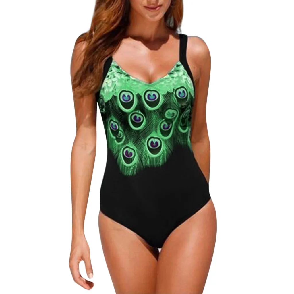 Топ-труба с принтом павлина сексуальное обтягивающее бикини комплект пляжный