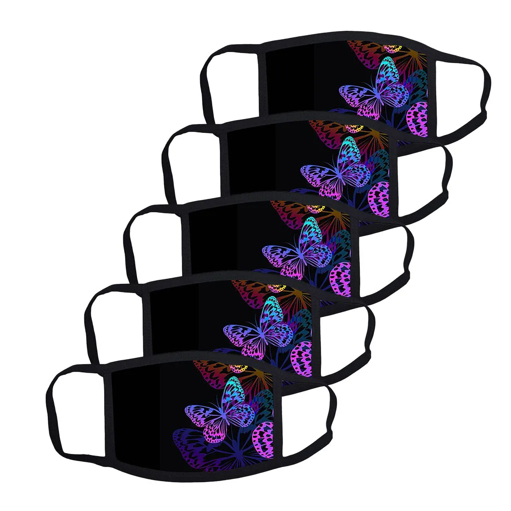 

5PC Adult Unisex Fashion Face Mouth Maschere Washable Windproof Anti Mouth-muffle Proof Masques Cap