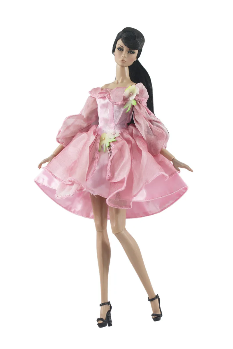 

30 Cm 6 Points Baby Dress FR Doll Clothes Princess Dress Flower Fairy Pink Fluffy Dress