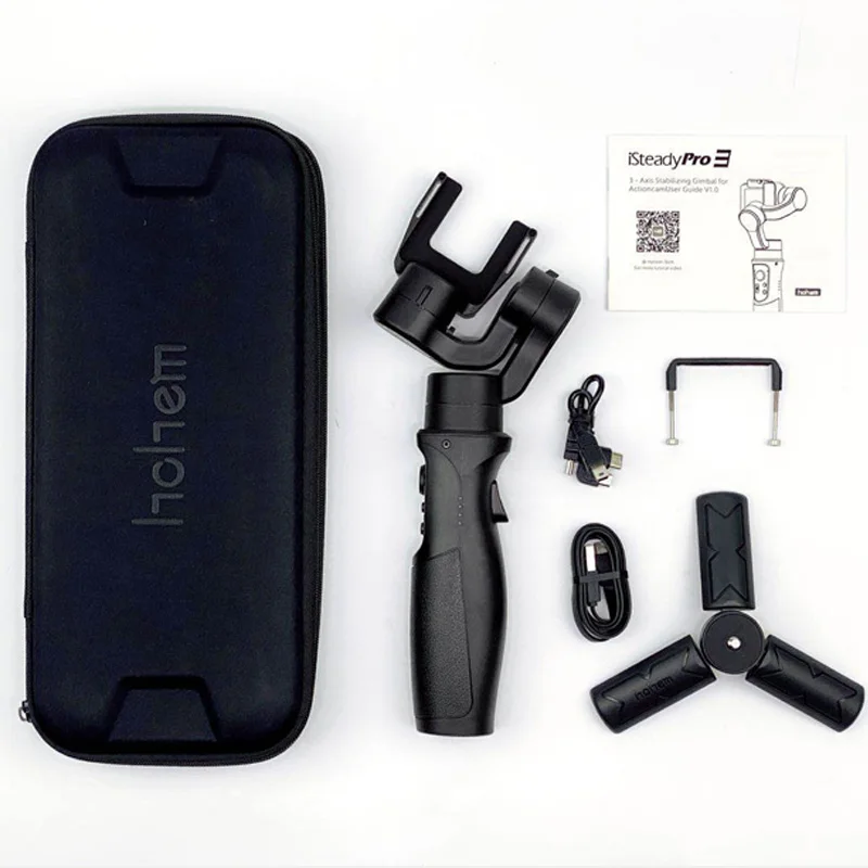 

HOHEM iSteady Pro 3 3-Axis Handheld Splash-Proof Gimbal for DJI Osmo Action Gopro Hero 7/6/5/4/3, SJCAM YI Action Camera