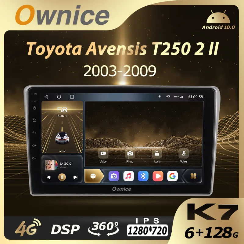 

Автомобильный радиоприемник K7 Ownice 6G + 128G Android 10,0 для Toyota Avensis T250 2 II 2003 - 2009 мультимедийный плеер аудио 4G LTE GPS Navi