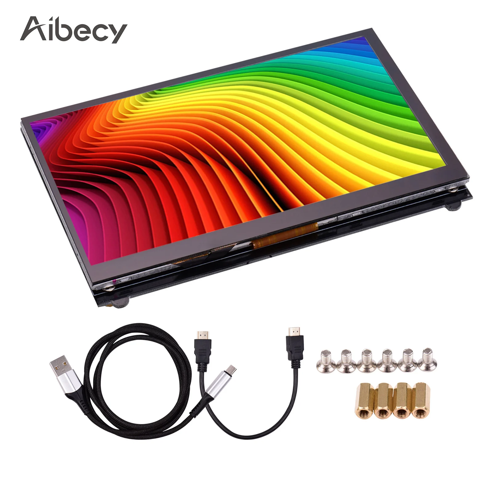 

Aibecy 7 Inch IPS Capacitive Touchscreen Display 1024*600 Resolution Small Portable Monitor with USB Interface Educational Tool