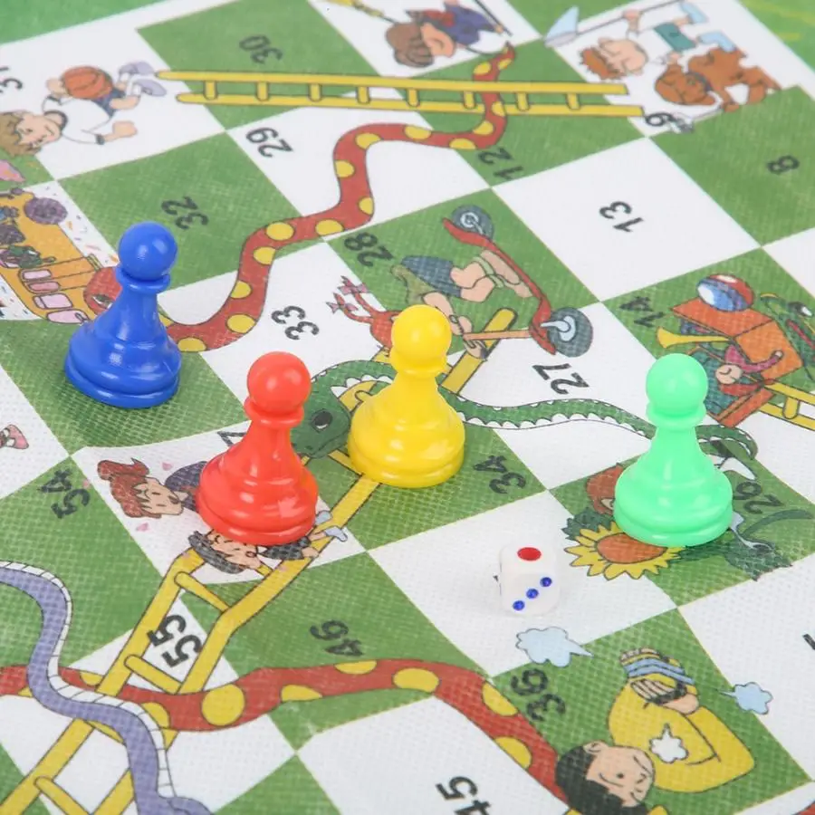 60x45 см кемпинг Snake Chess Моющиеся Складной змея и лесенка Детские Летающие шахматы