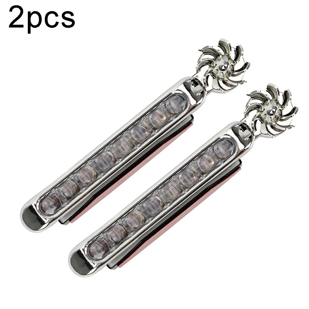 

2pcs Daytime Running Lights Car LED Wind Powered Vehicle Lights Car DRL Lamp with Rotation Fan Car Network Decoration Light