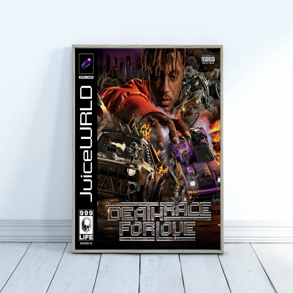 

Juice Wrld Death Race Music Album Cover Poster Singer Music Star Canvas Photo Art Poster Print (No Frame)