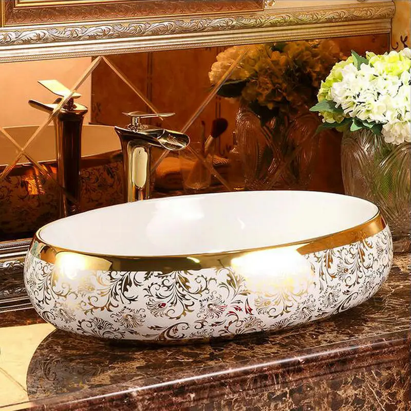 MAEBOW 2 размера модная овальная столешница керамическая раковина для ванной