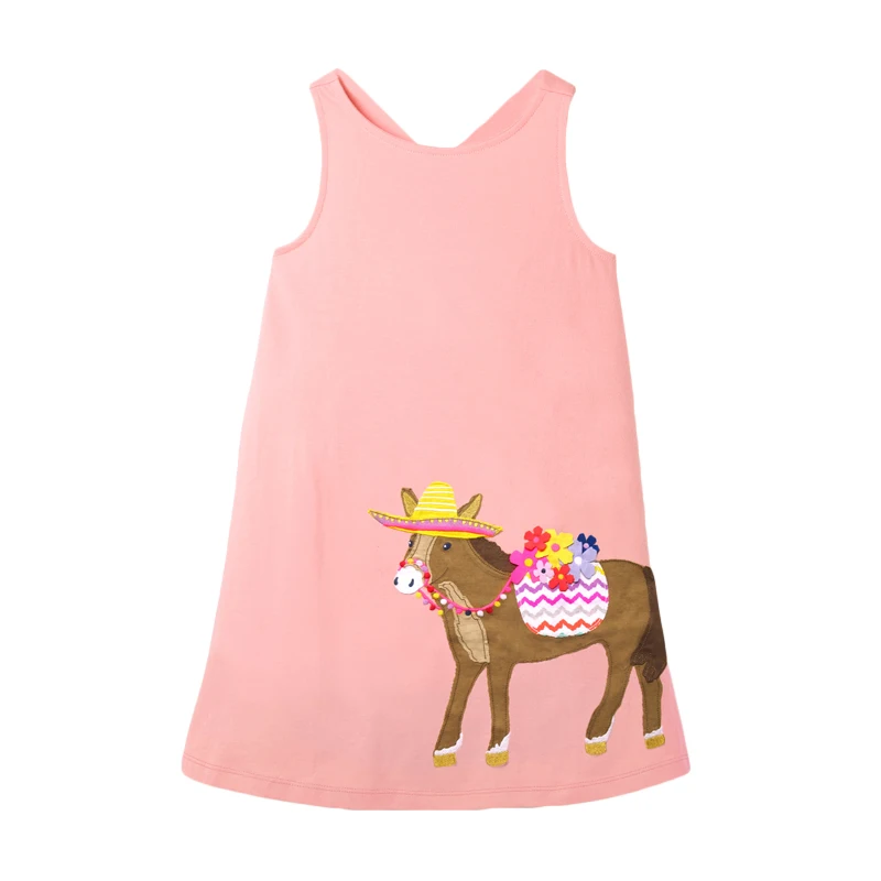 S0656 same picture Little maven Dress Baby Kids Girls Animal Butterfly Flower Dress Summer Toddler Girl's Fancy Elegant Dress Pocket Clothes - Цвет: S0656 same picture