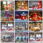 Gatyztory Рождественский подарок масляная краска по номерам наборы свечей и цветов Рисование по номерам на холсте без рамки 60x75 см DIY Home D