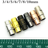10pcs metal double insurance magnetic clasps round leather cord bracelets necklaces end caps connectors for diy jewelry findings