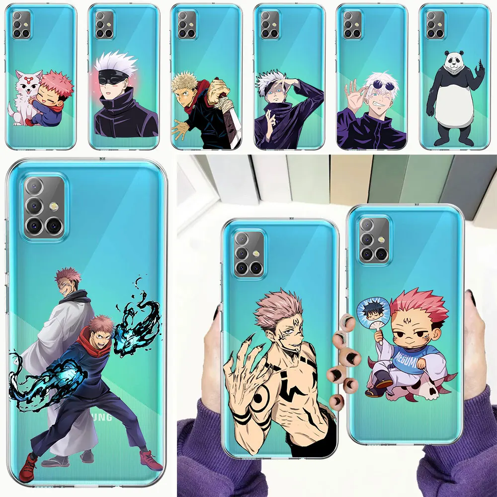 

Jujutsu Kaisen Anime Gojo Satoru Phone Case For Samsung Galaxy A51 A71 A21S A12 A11 A31 A41 A52 A32 5G A72 A01 Clear Soft Cover