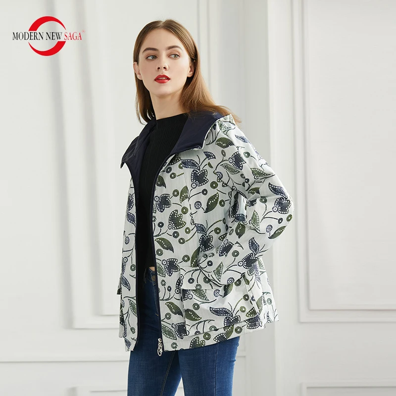 MODERN NEW SAGA Женская Куртка Весна Модная С Капюшоном Осень Женские Куртки Женское