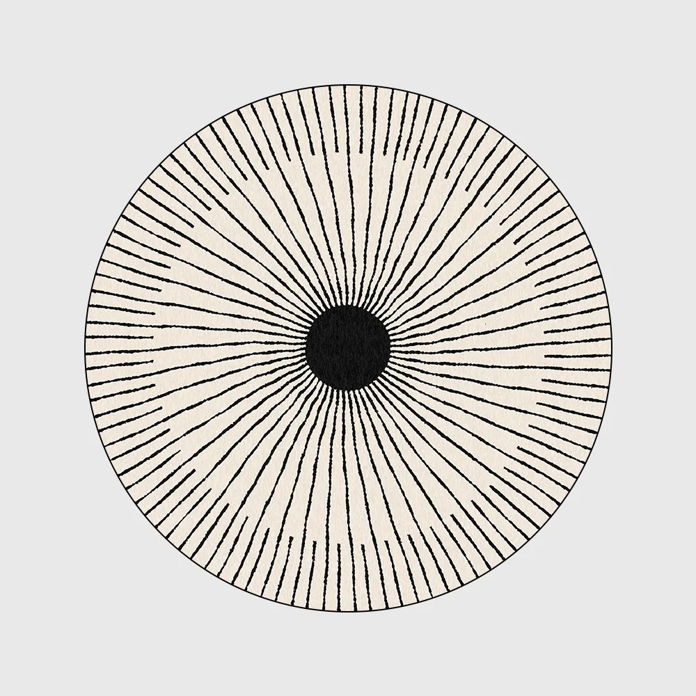 

DeMissir Concise Black Lines Round Area Rugs Carpets For Home Living Room Bedroom Chair Mat tapete para sala alfombras