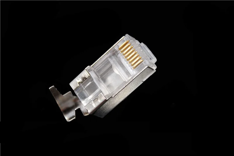 50 шт./лот RJ45 коннектор сетевой Кабельный разъем Cat6a Cat7 штекер Экранированный FTP 8P8C
