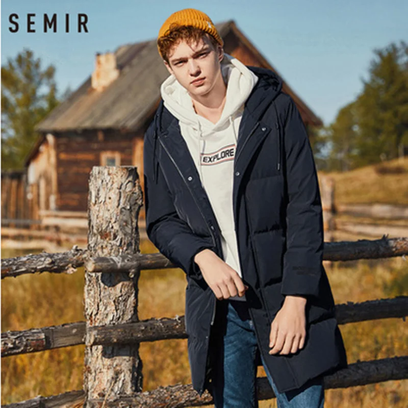 SEMIR 2020 Новая зимняя мужская куртка 2XL сверхдлинное пальто на утином пуху Толстая