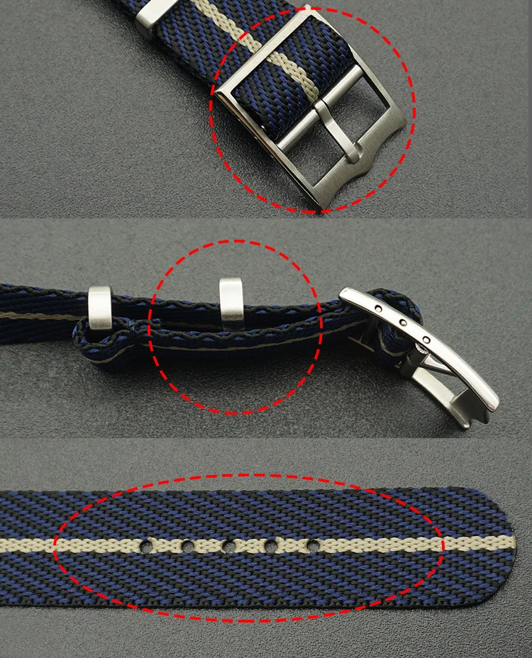 New Design Nato French Troops Parachute Bag For Tudor Black Bay Watch Strap Nylon Nato Strap 20mm 22mm For Brand Military Watch