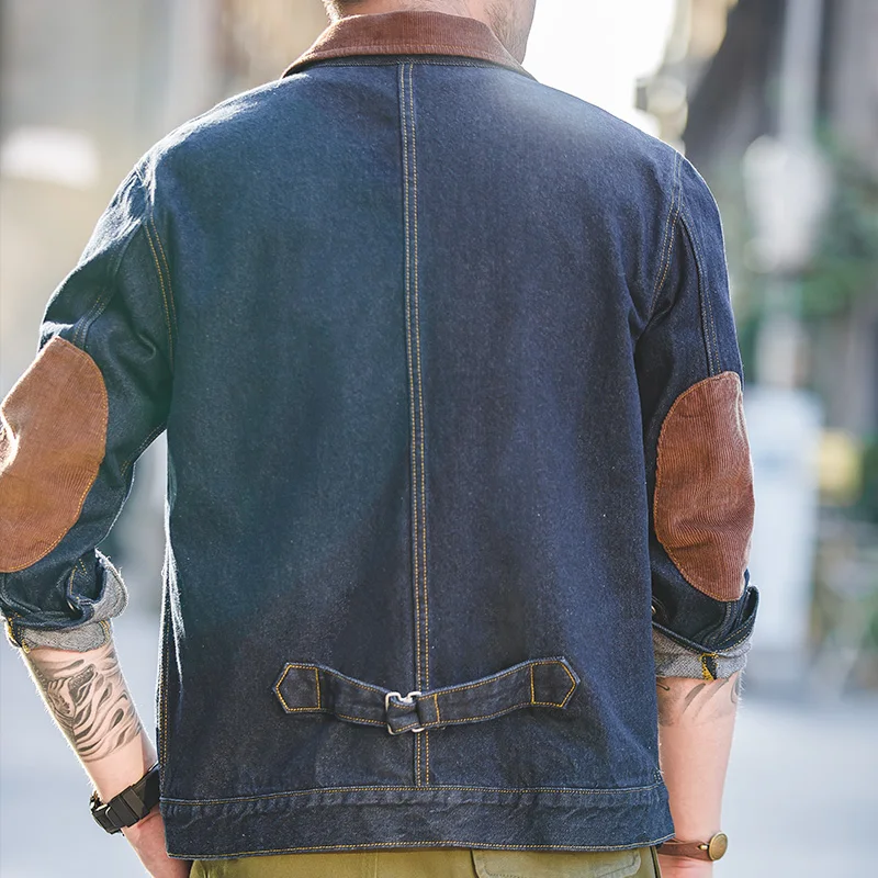 Мужская винтажная джинсовая куртка с несколькими карманами 13 5 унций|Мужские