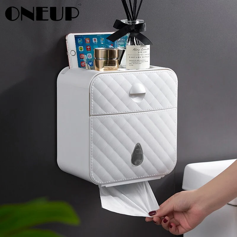 ONEUP портативный двойной туалетной бумаги водонепроницаемый ящик для хранения для туалета настенный дозатор рулонной бумаги аксессуары для ванной комнаты