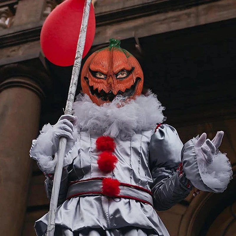 Маска-тыква страшная латексная маска на всю голову необычное платье Новинка