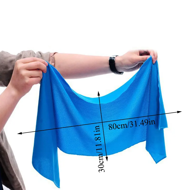 

1PC Cold Towel Solid Color Simple Outdoor Sports Towel Yoga Cold Fabric Quick-drying Fitness Fast Cold Sense Sports Towel
