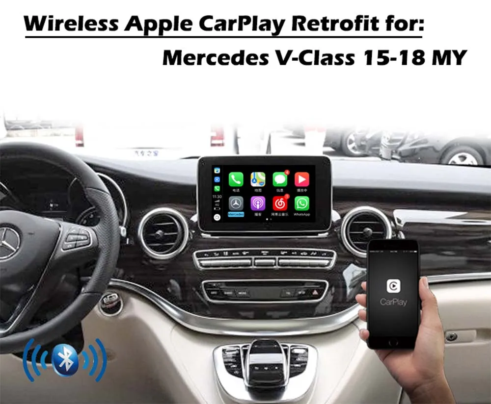 Sinairyu Aftermarket мультимедиа Mercedes V-Class Беспроводной OEM Apple Carplay Модернизированный 2015-2018