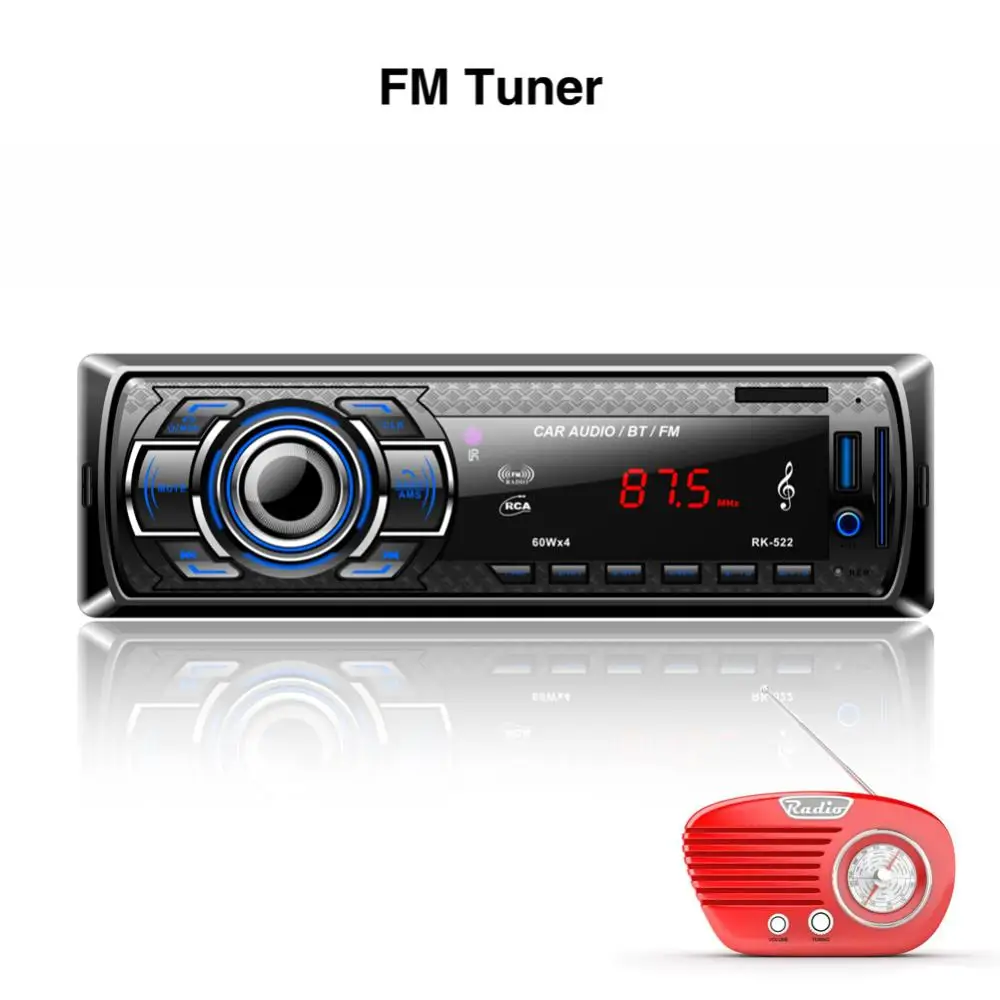 магнитола DC 12V 1din Авто Радио Аудио стерео AUX USB SD FM радио Bluetooth автомобильное MP3